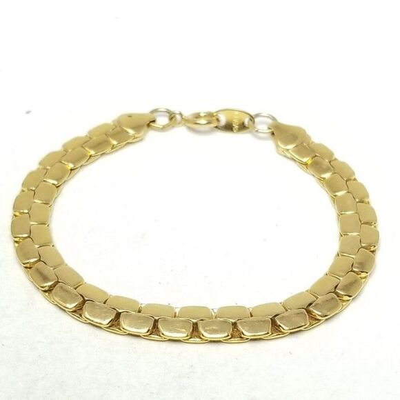 Vintage Avon Gold Tone Flat Chain Bracelet 7 Inches Long, Minimal, Shiny, Estate - Picture 6 of 6